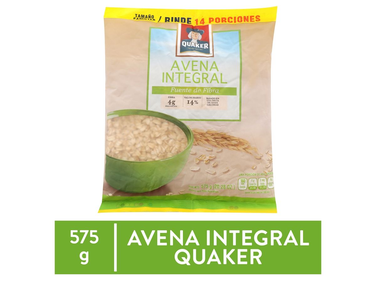 Avena Quaker integral tamaño familiar - 575 g