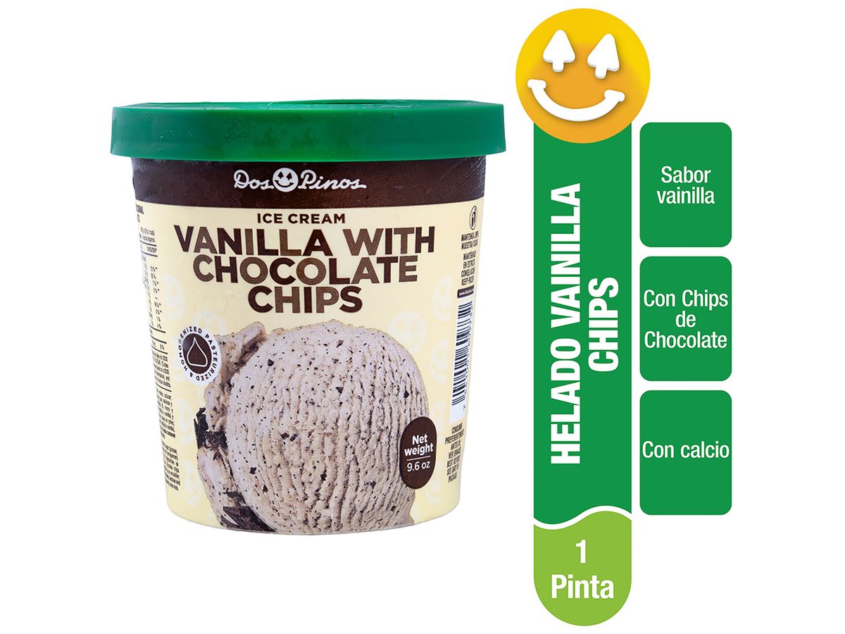 Helados Dos Pinos Sabor Vainilla Con Chips De Chocolate - 272g