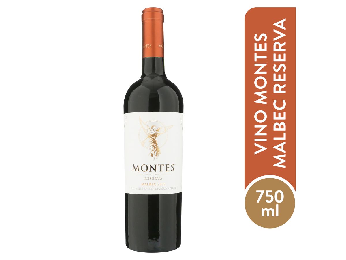 Vino tinto seco Montes reserva malbec - 750 ml
