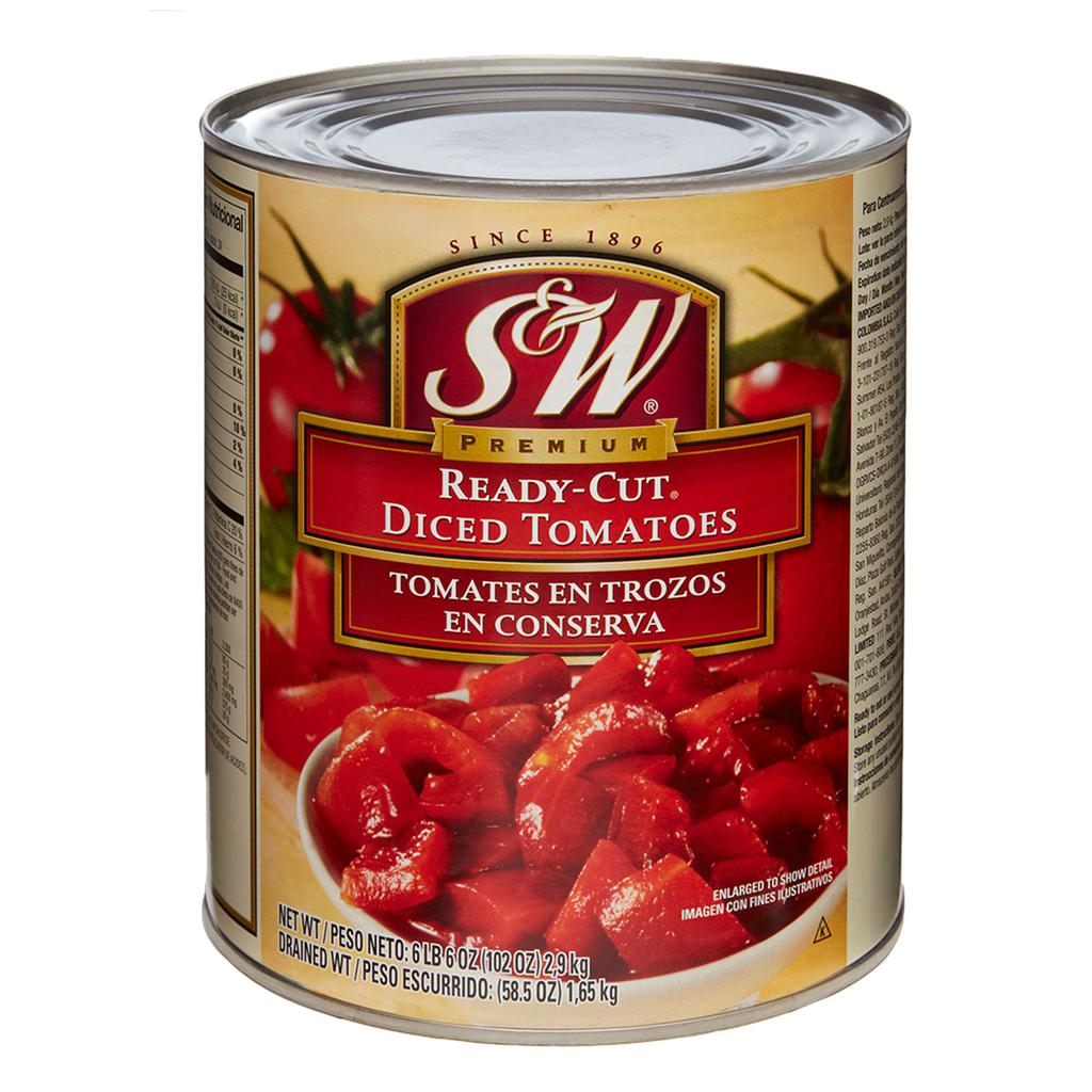 S&W Tomate en Trozos en Conserva 2.9 kg / 102 oz