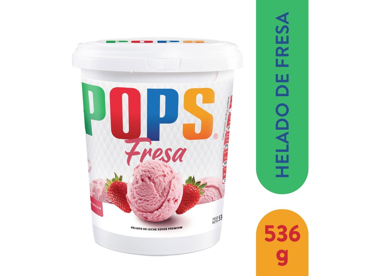 Helado Pops Fresa - 536 g