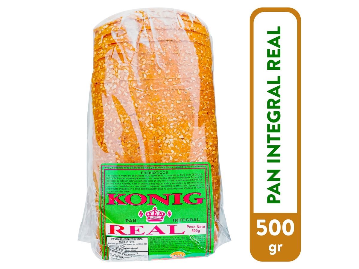 Pan Konig Integral Real Con Ajonjolí - 400 g