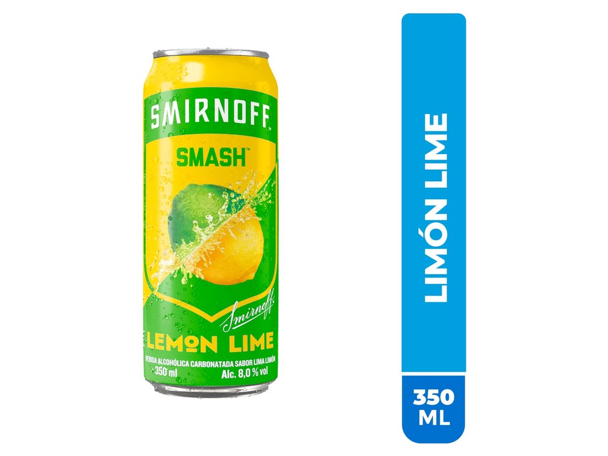 Bebida Alcohólica Smirnoff Smash Lima Limón Lata - 350 ml