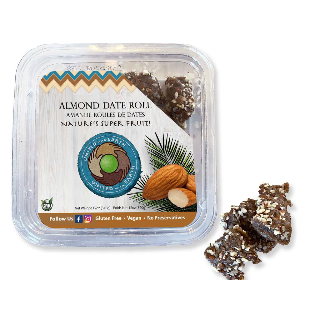 United With Earth Rollitos de Dátiles y Almendras 340 g / 12 oz