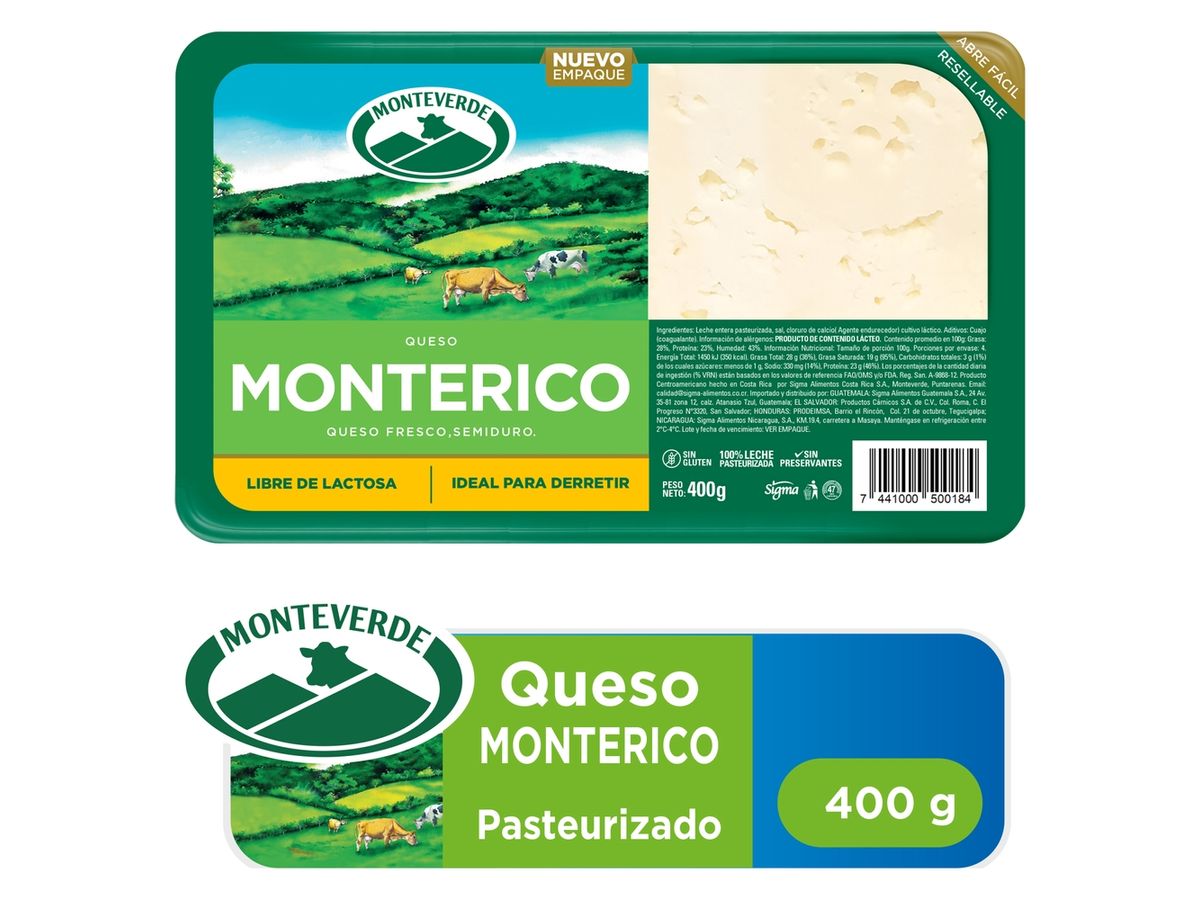 Queso Monteverde monte rico pasteurizado - 400 g