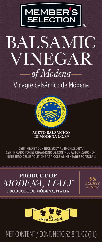 Member's Selection Vinagre Balsámico 1 L