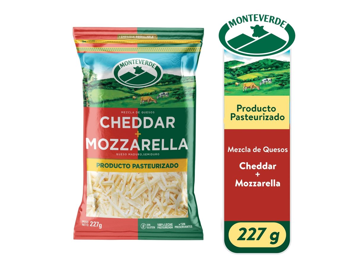 Queso Monteverde Mozarella Cheddar - 227 g