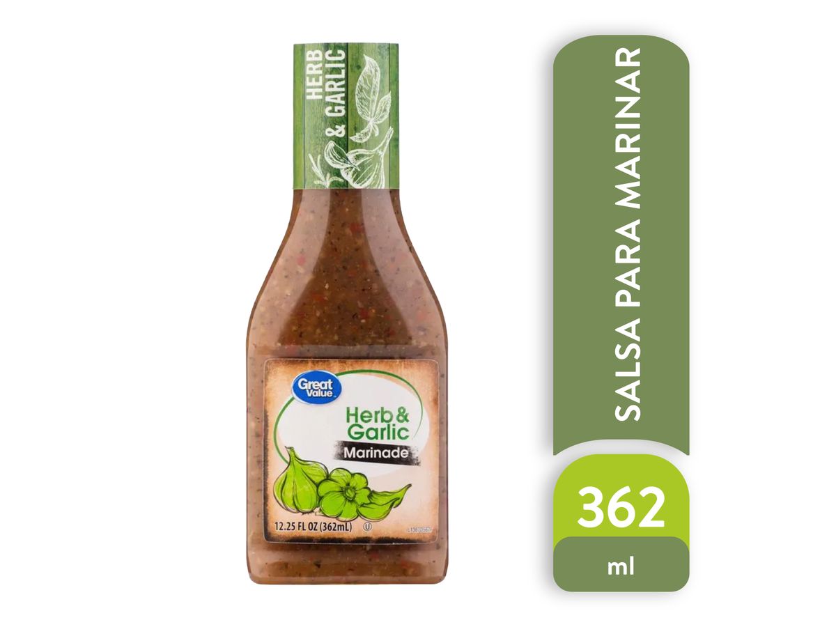 Salsa Great Value Para Marinar Hierbas Ajo - 362 ml