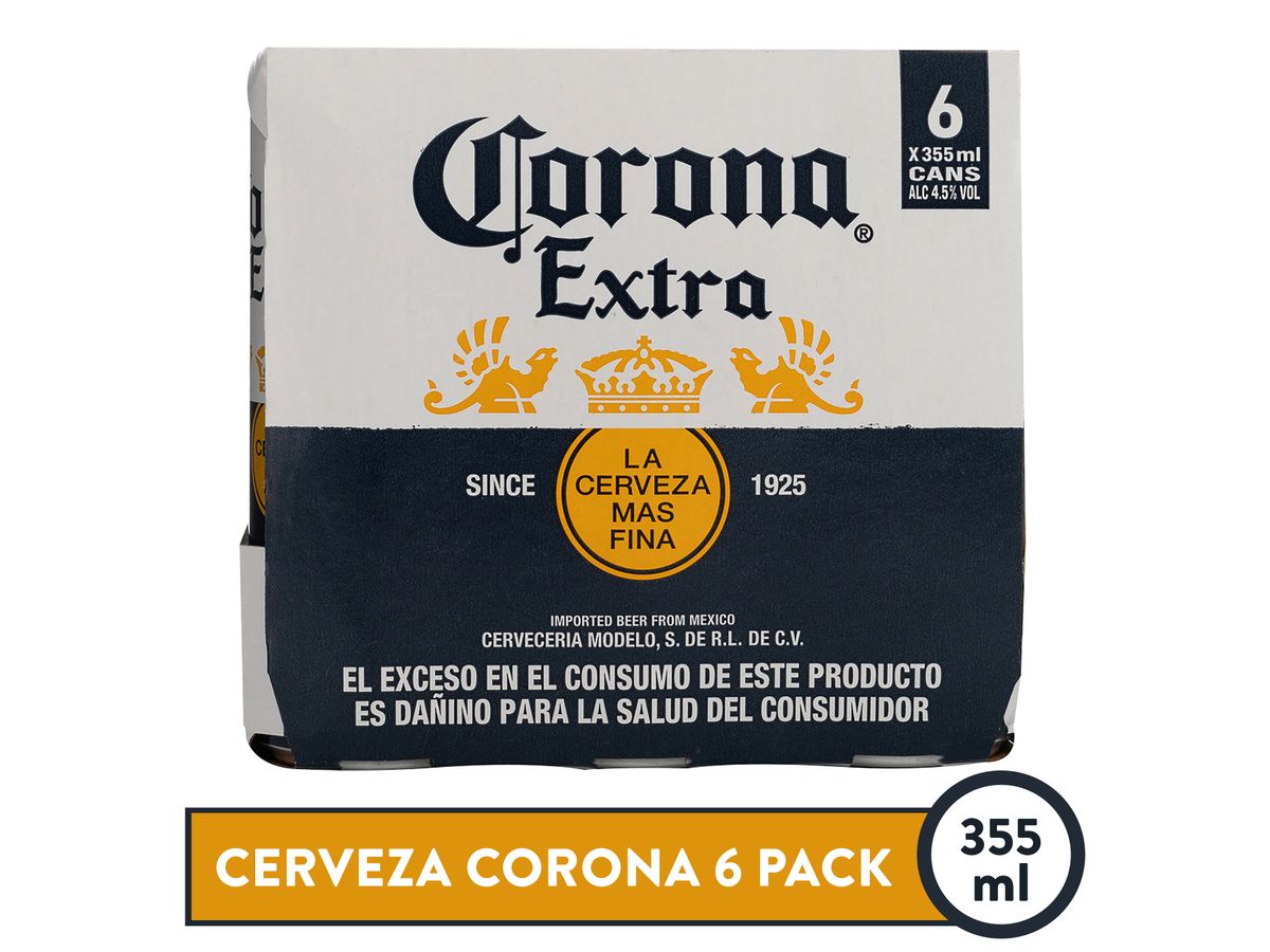 Cerveza Corona lata 6 pack - 355 ml