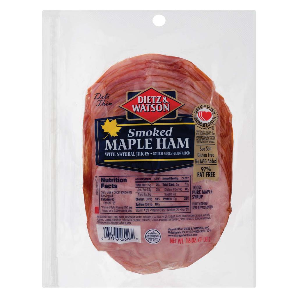 Dietz & Watson Jamón Ahumado con Arce 454 g / 16 oz