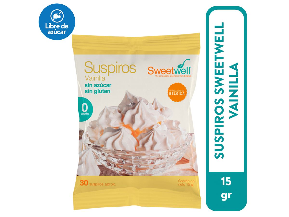 Suspiros Sweetwell De Vainilla 15 G. Sin Azúcar, Sin Gluten