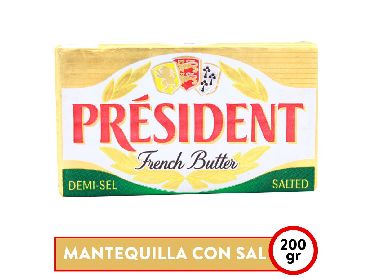 Mantequilla President con sal - 200 g