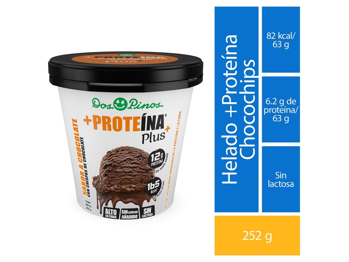 Helado Dos Pinos proteína chocolate con chispas de chocolate - 252 g