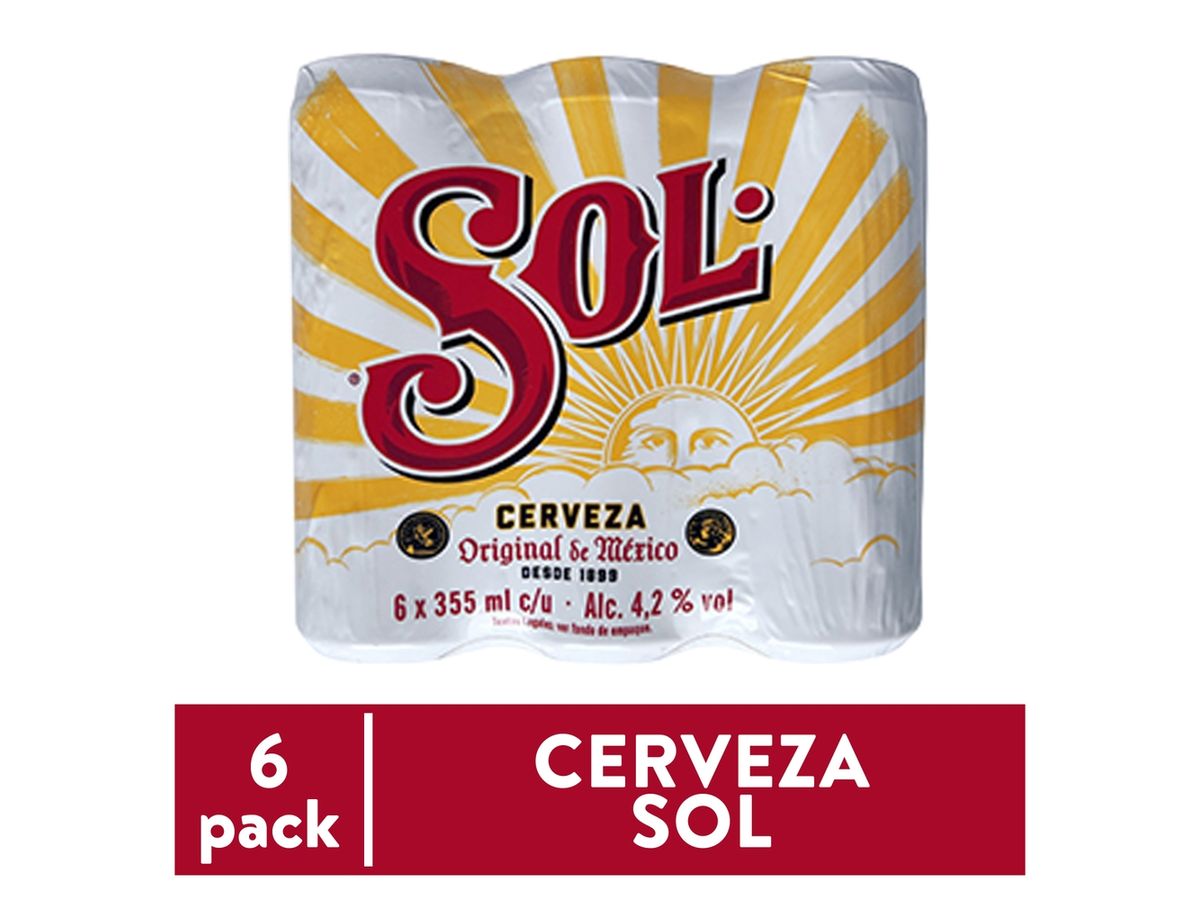 Cerveza Sol en lata 6 Pack - 2130 ml