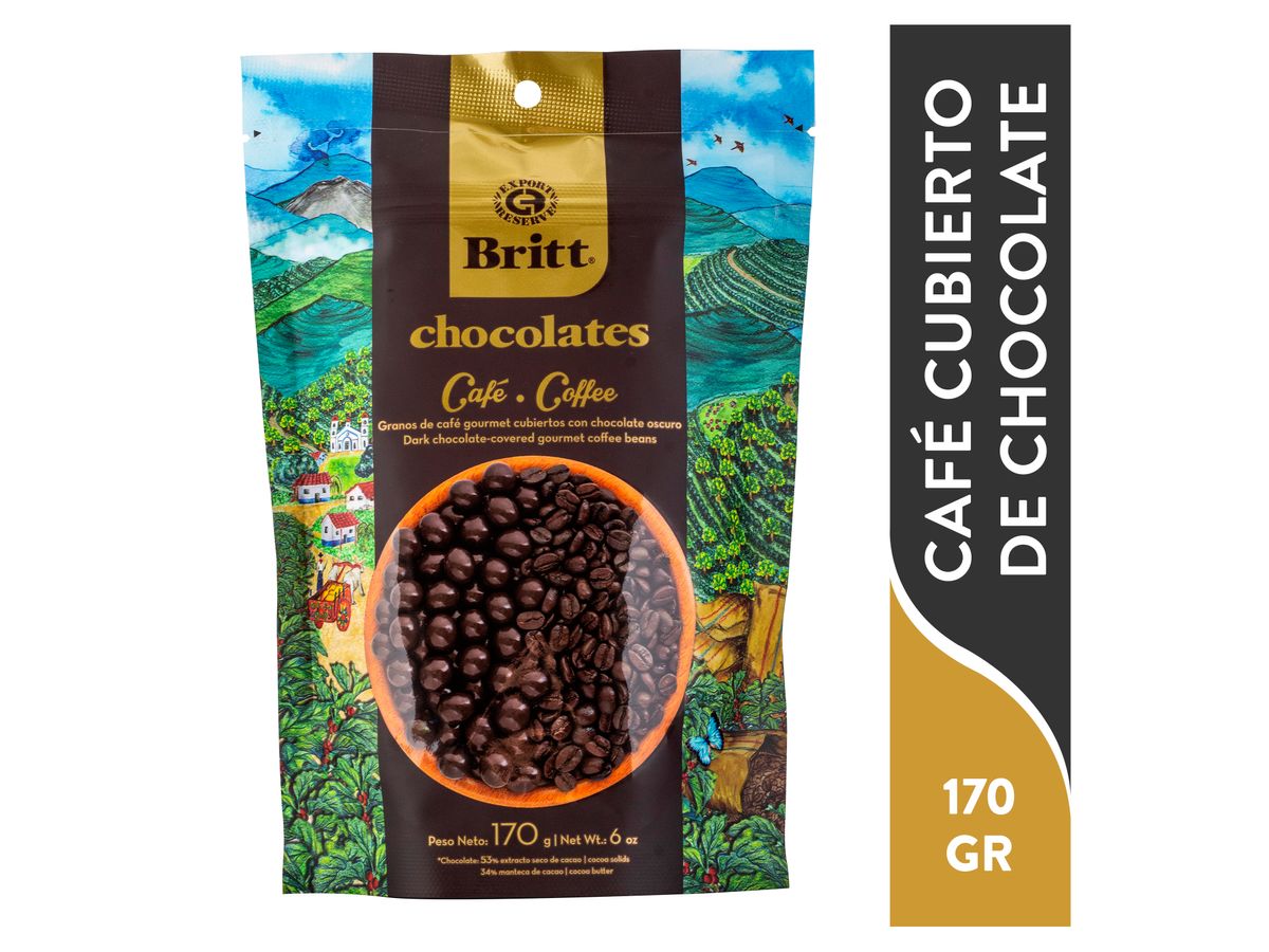 Chocolate Britt granos de café cubiertos de chocolate oscuro - 170 g