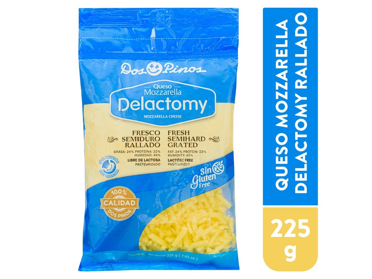 Queso mozarella Dos Pinos delactomy rallado - 225 g