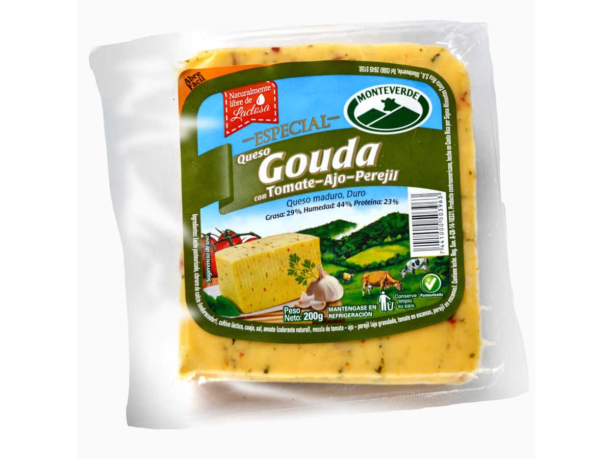 Queso Monteverde Gouda tomate ajo y perejil - 200 g