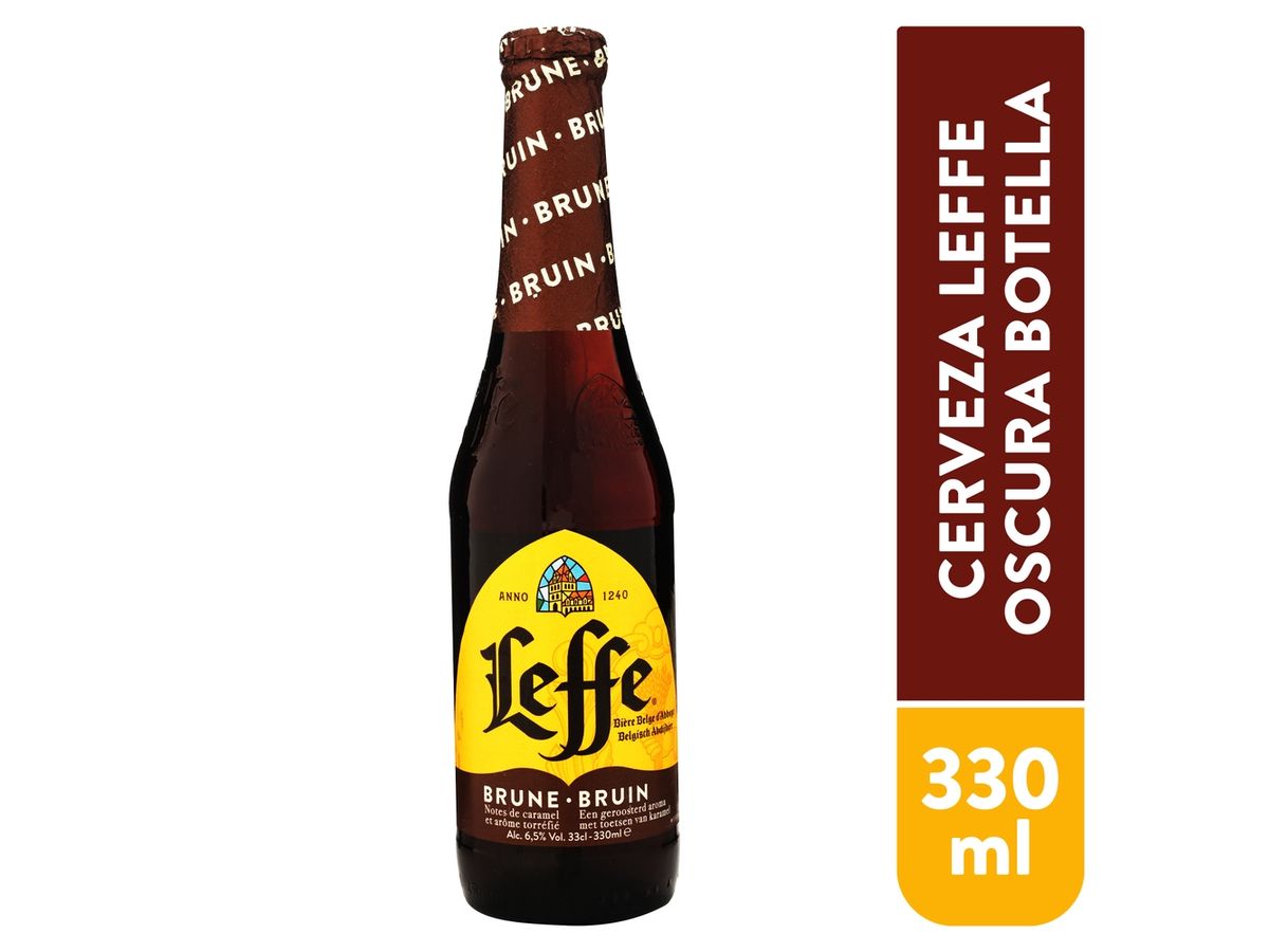 Cerveza Leffe oscura en botella - 330 ml