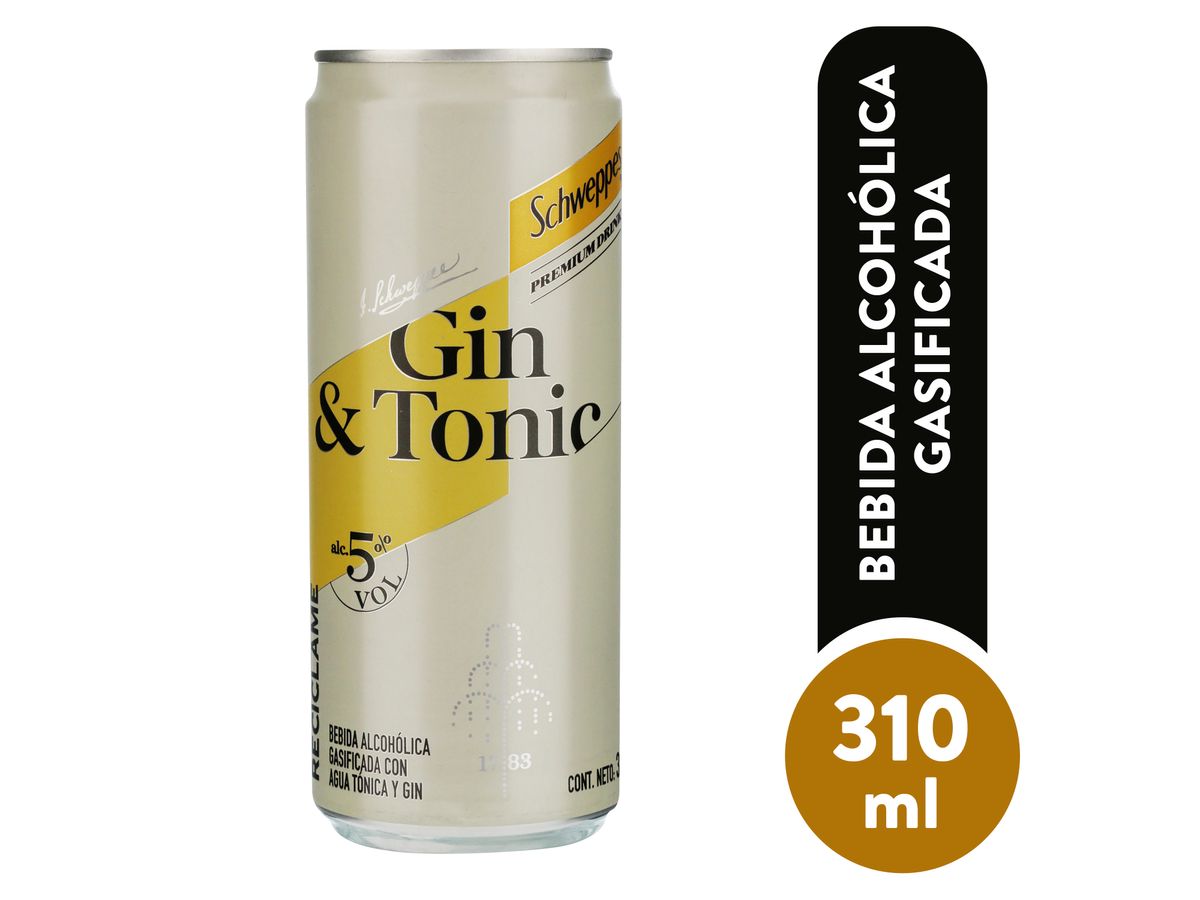 Bebida Schweppes  Gin & Tonic lata Sleek - 310 ml