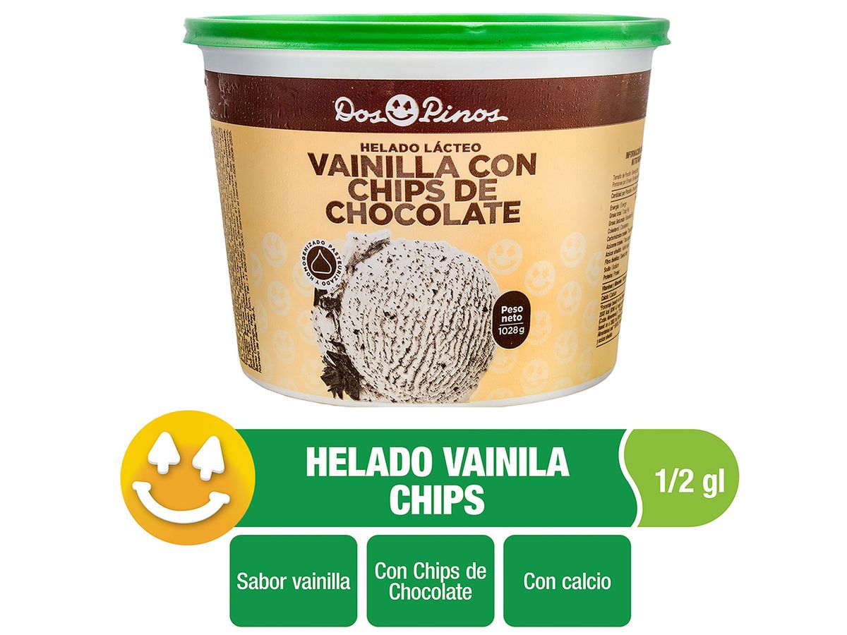 Helado Dos Pinos Sabor Vainilla Con Chips De Chocolate - 1028g