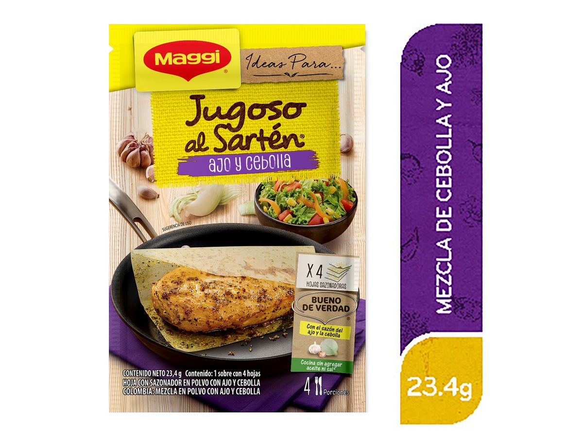 Sazonador Maggi Jugoso Al Sartén Ajo Y Cebolla Sobre - 23.4g