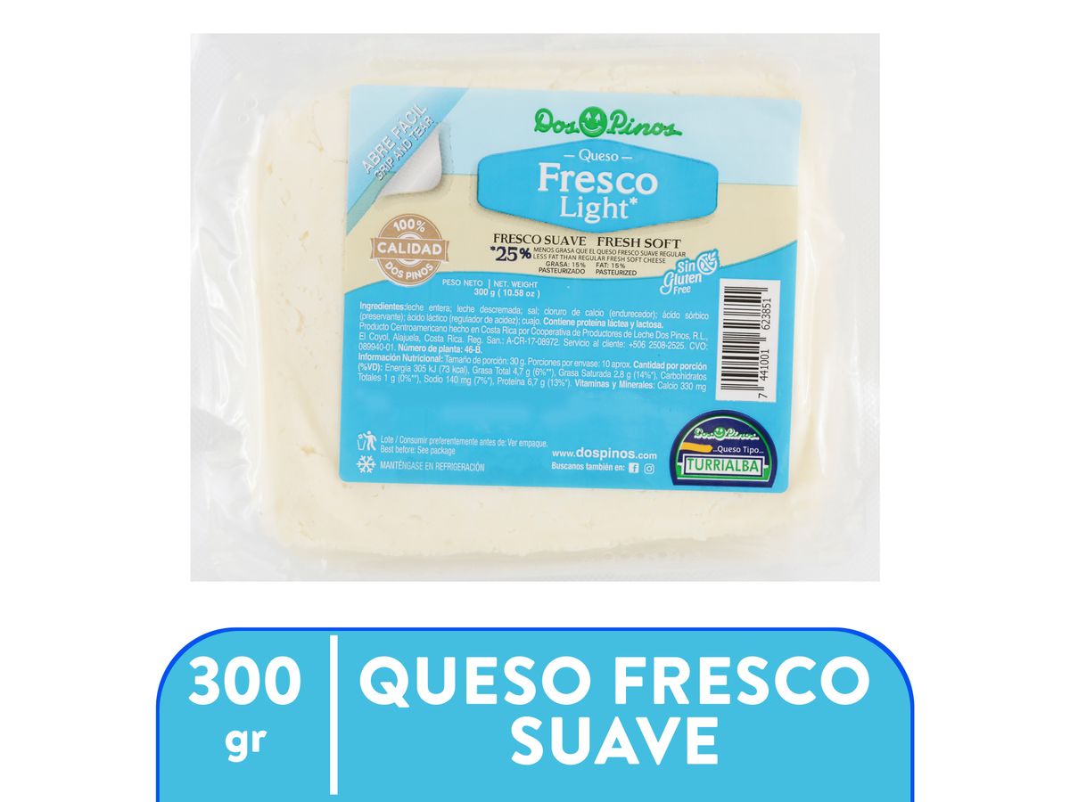Queso Fresco Dos Pinos Tipo Turrialba Light - 300g