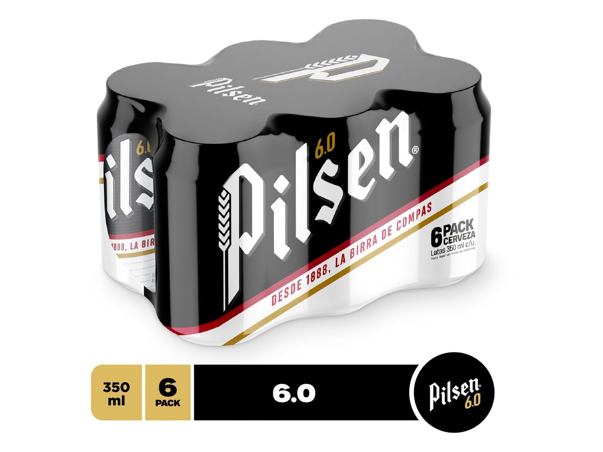 Cerveza Pilsen 6.0, 6 pack Lata- 350ml
