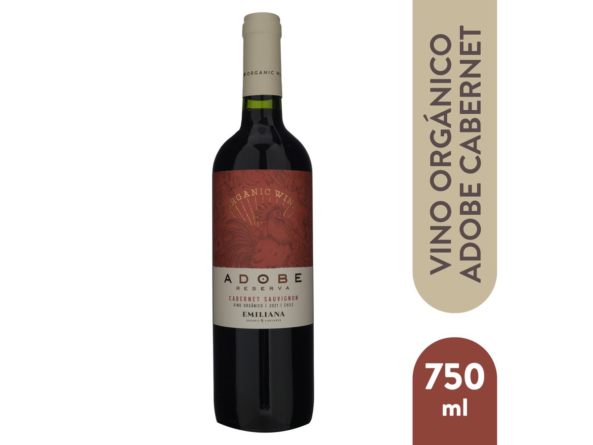 Vino tinto Adobe cabernet sauvignon organic wine botella - 750 ml