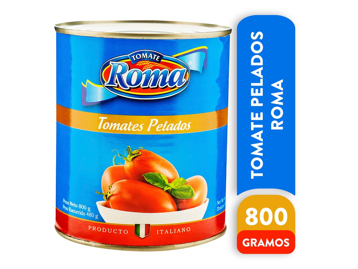 Tomate Roma enteros y pelados enlatados - 800 g
