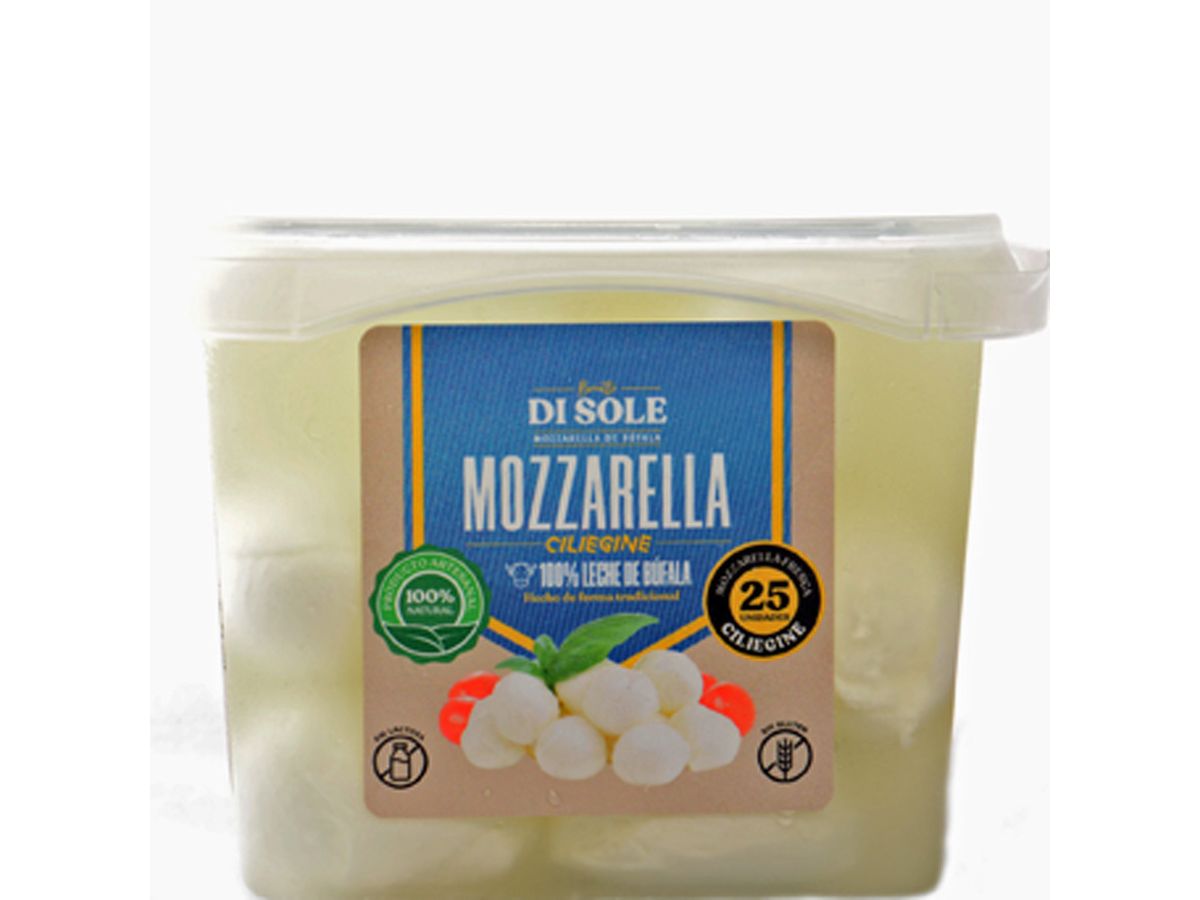 Queso blando mozzarella ciliegine Bocatto di sole, libre de lactosa - 250 g