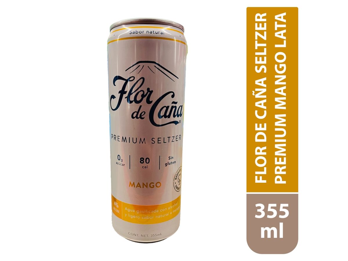 Bebida Alcohólica Flor de Caña Seltzer Premium Mango Lata - 355 ml