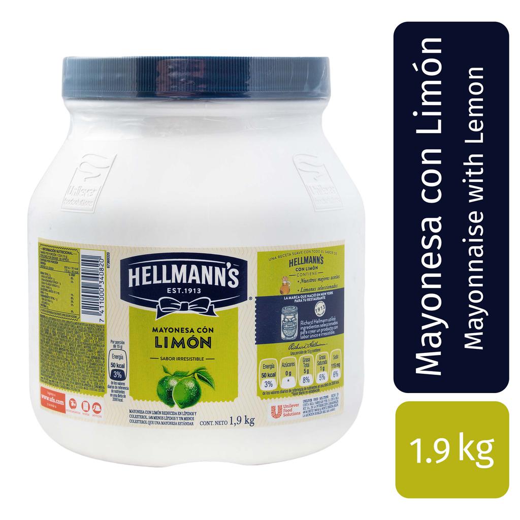 Hellmann's Cremosa Mayonesa con Limón y Aceites de Origen Natural 1.9 kg / 67 oz
