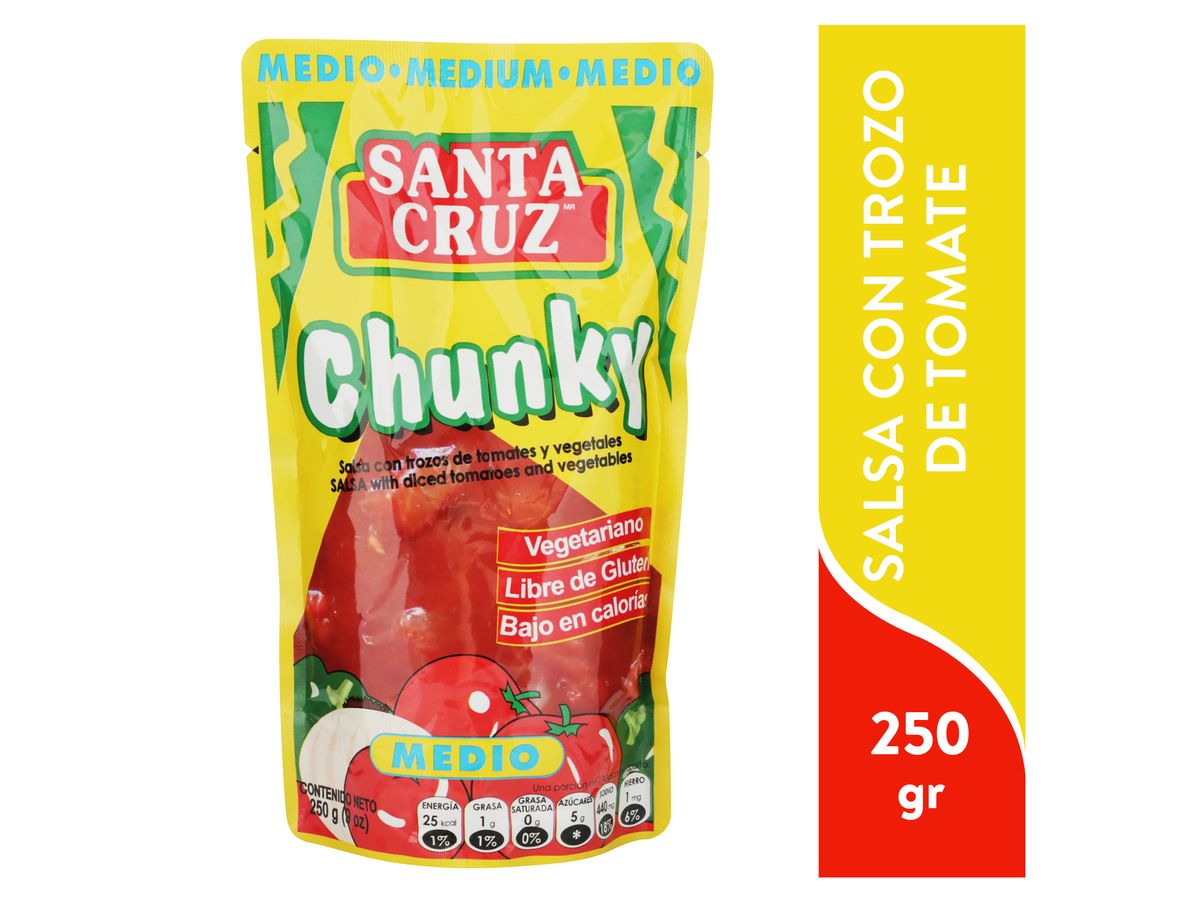 Salsa de tomate Santa Cruz chunky picante media - 250 g