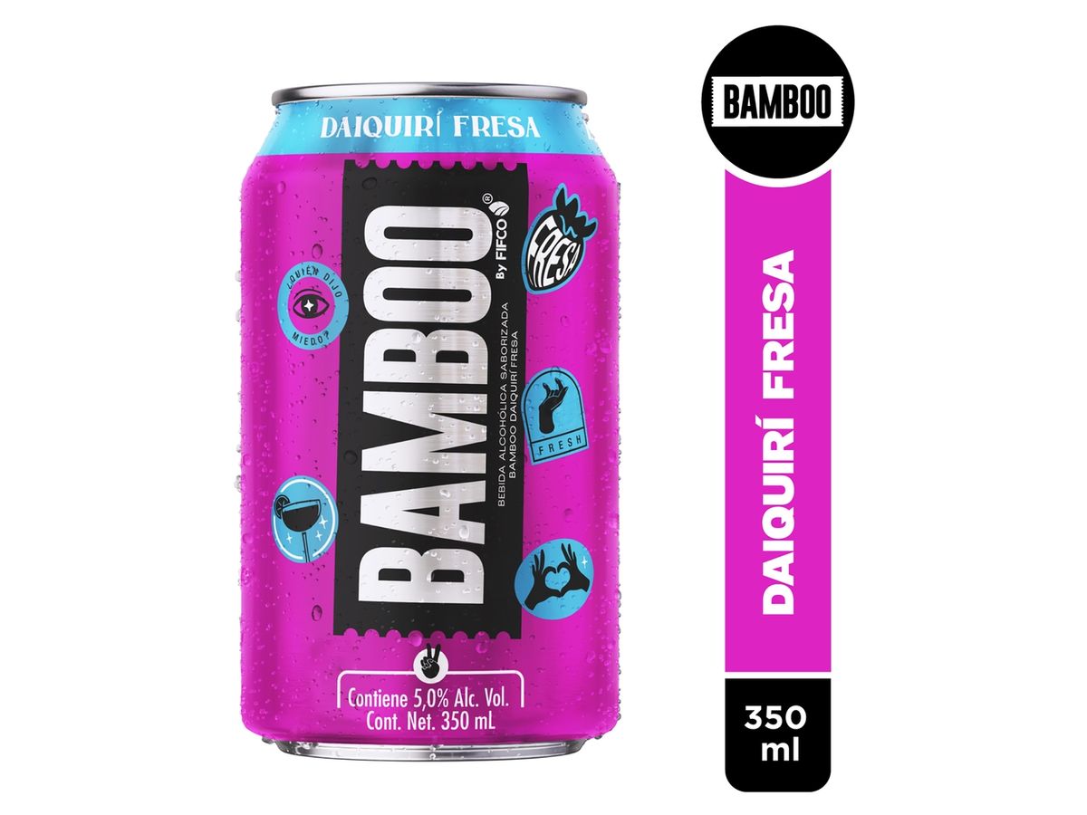 Bebida Alcohólica  Saborizada Bamboo Daiquiri Fresa lata 350ml