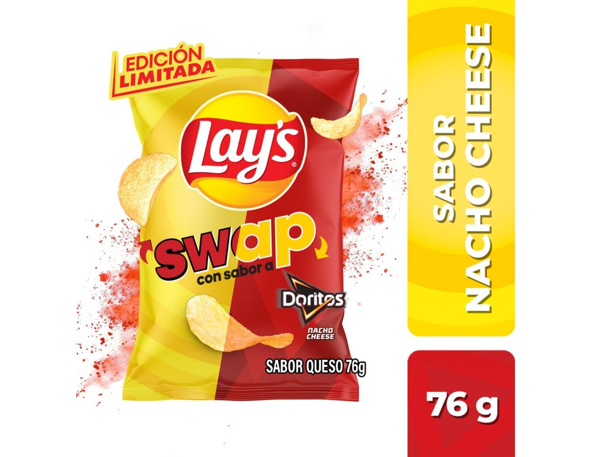 Snacks Frito Lay Papa Lays SWAP con sabor a Doritos Nacho Cheese - 76 g
