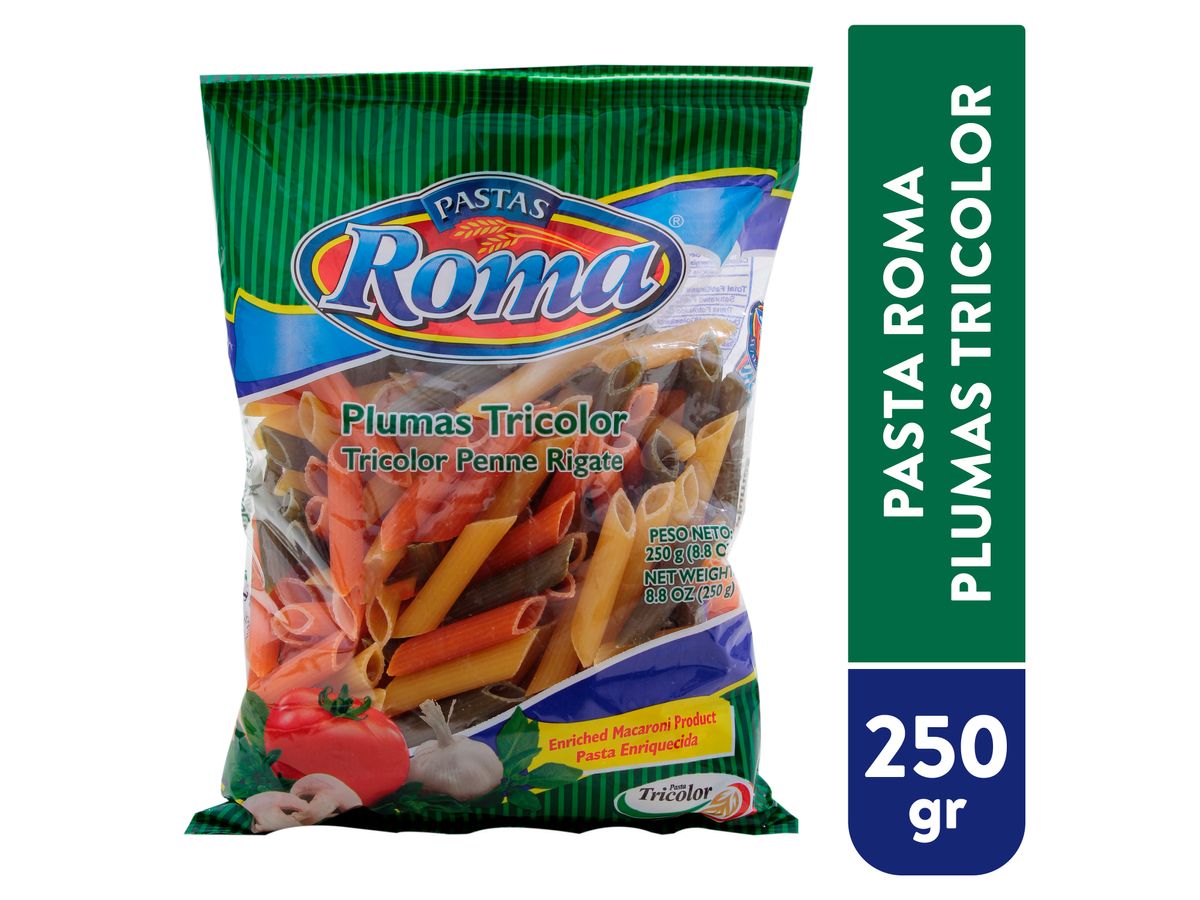 Pasta Roma pluma tricolor - 250 g