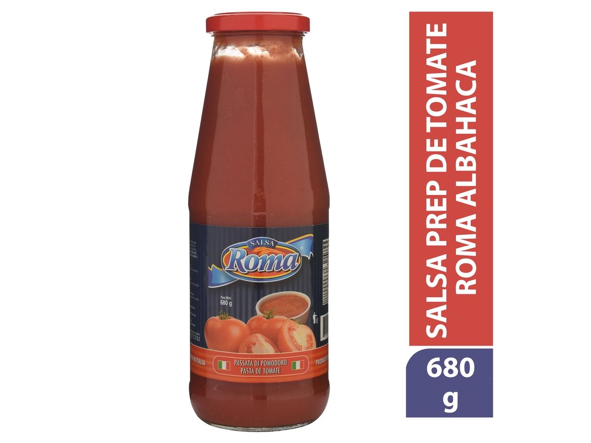 Salsa Roma preparada de tomate y albahaca - 680 g