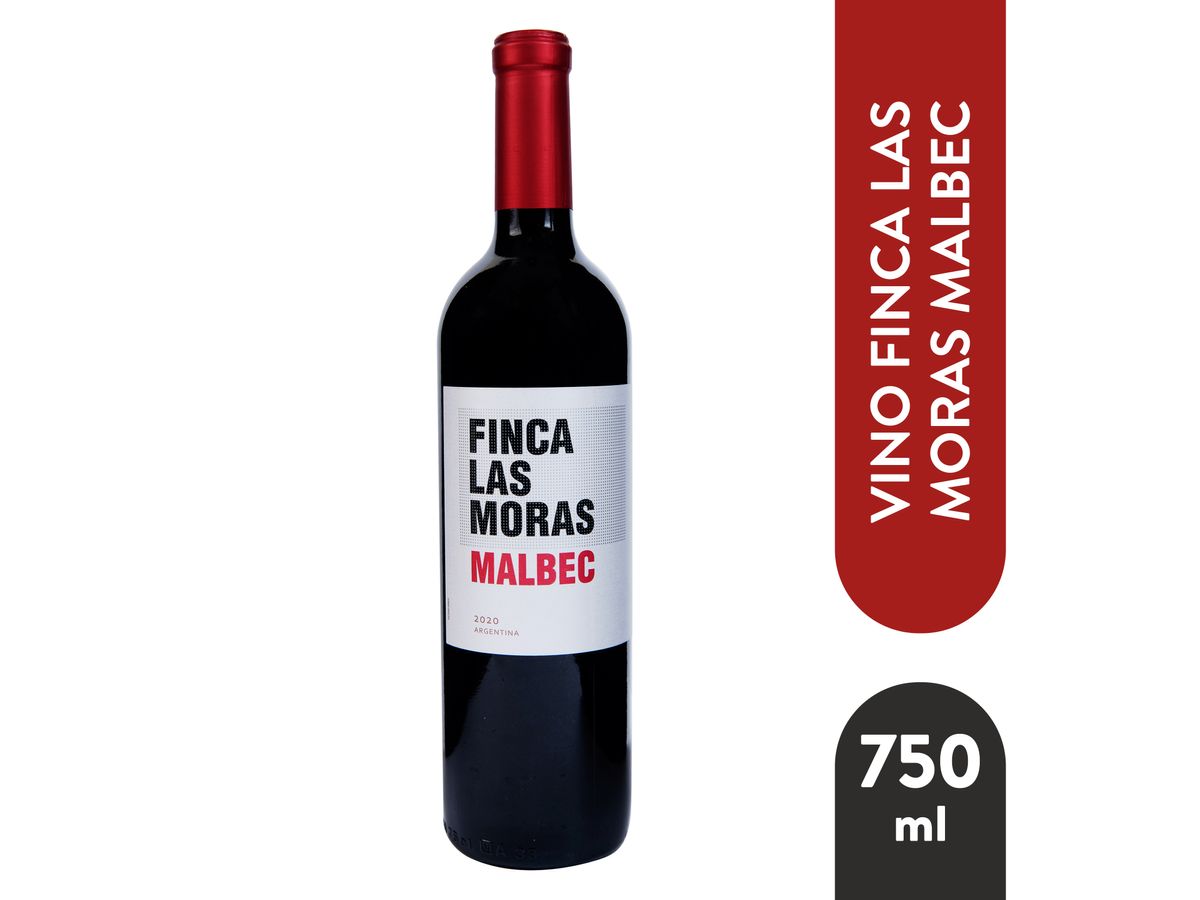 Vino tinto Finca Las Moras malbec con 13.5% vol - 750 ml