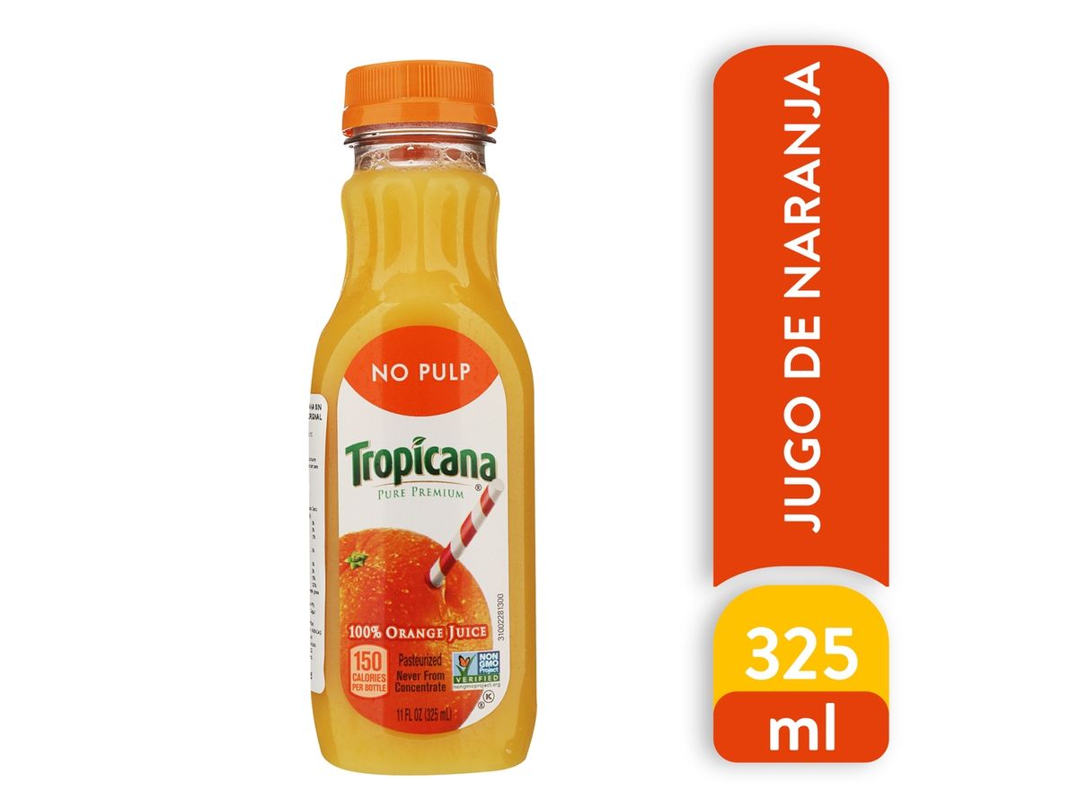 Jugo de naranja Tropicana sin pulpa - 325 ml
