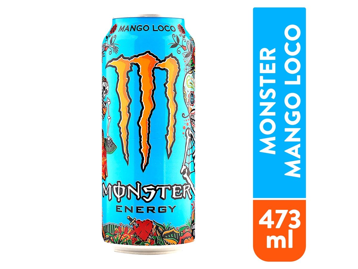 Bebida energetica Monster sabor mango loco lata - 473 ml
