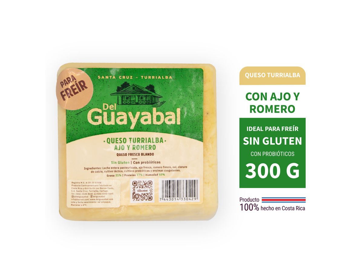 Queso Fresco Del Guayabal Con Ajo Y Romero, Especial Para Freír - 300g