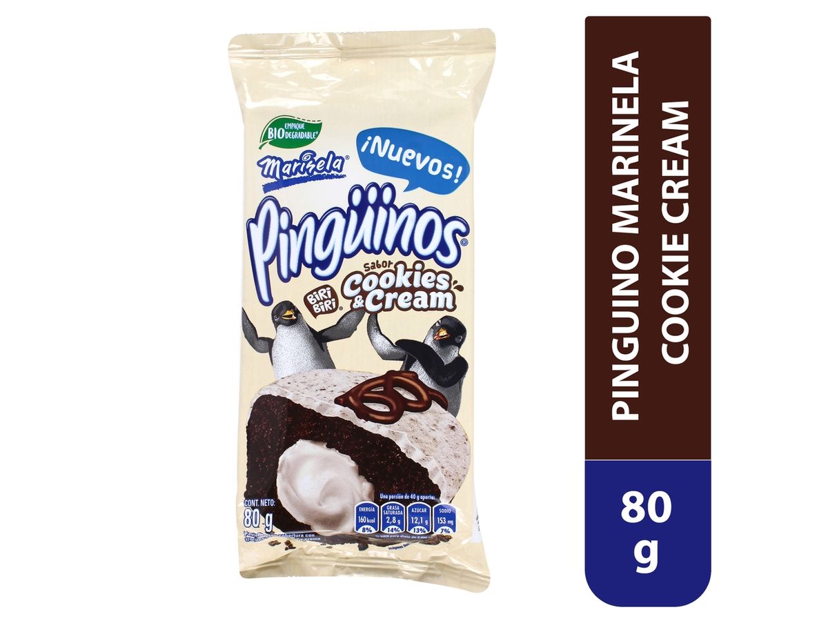Pinguinos Marinela Cookies y Cream - 80 g