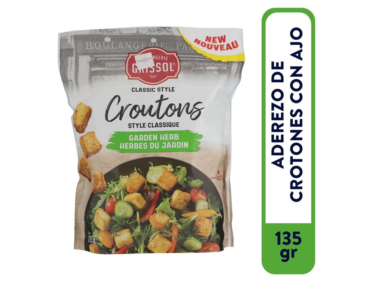 Crutones Grissol sabor ajo y hierbas  - 135 g