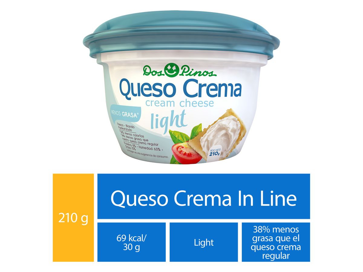 Queso crema Dos Pinos light - 210 g