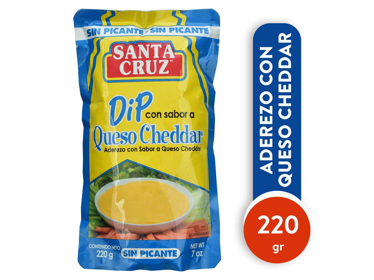 Dip Santa Cruz queso cheddar sin picante - 220 g