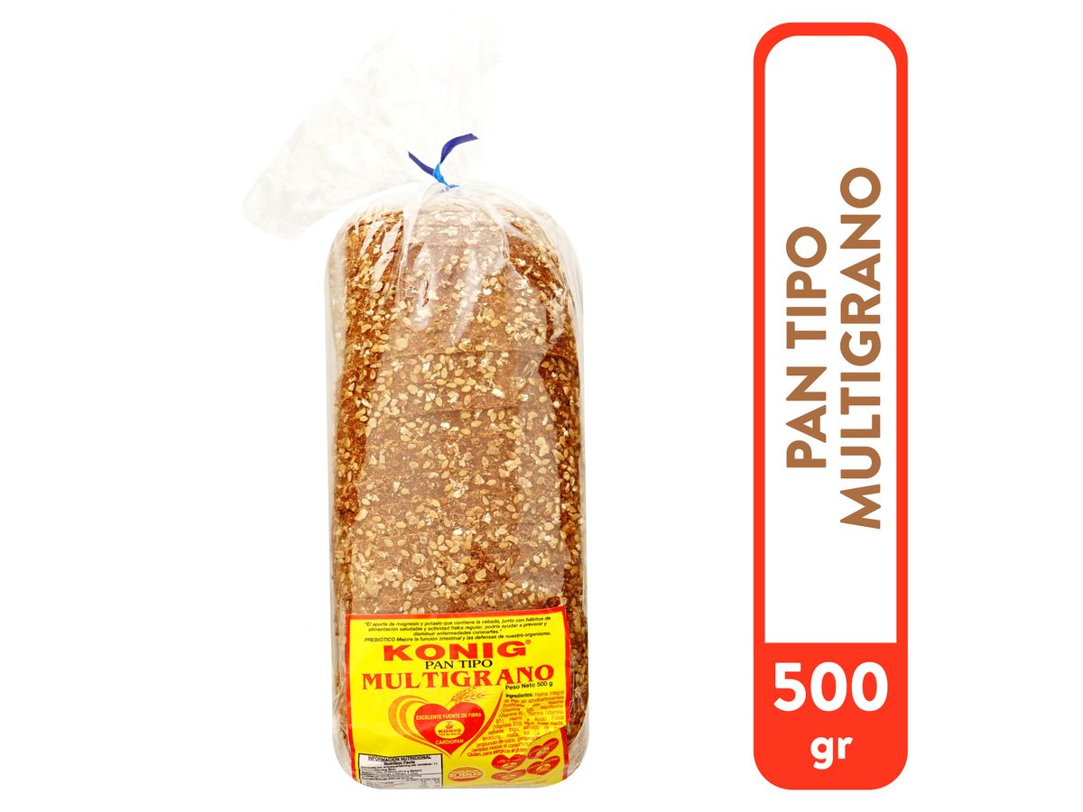 Pan Konig Cuadrado Tipo Multigrano - 500 g