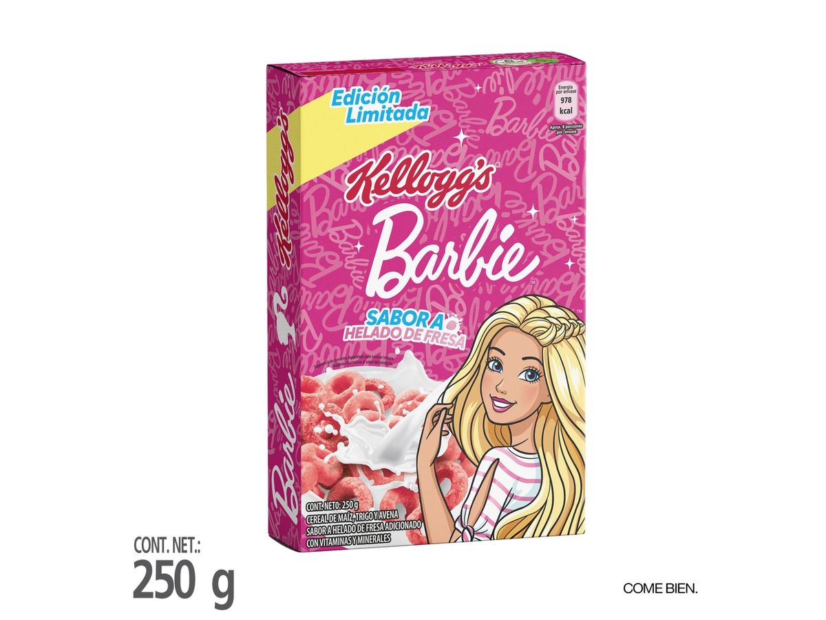 Cereal Kellogg's Barbie Sabor helado de fresa 1 Caja - 250 g