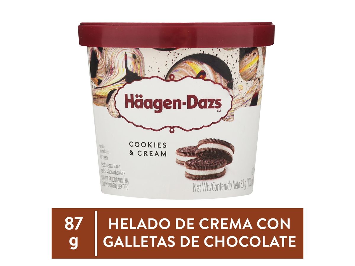 Helado Häagen-Dasz crema y galleta - 83 g