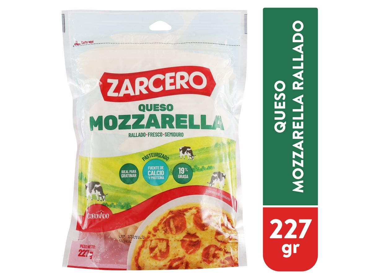 Queso Dos Pinos Zarcero Mozzarella Rallado 227g