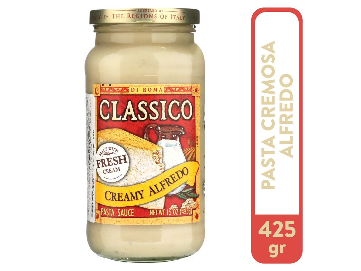 Salsa Alfredo Classico, para pasta, vidrio -680g